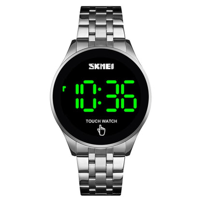 SKMEI 1579 Simple Touch Screen LED Luminous Stainless Steel Electronic Watch, Color: Silver - Alloy Watches by SKMEI | Online Shopping South Africa | PMC Jewellery | Buy Now Pay Later Mobicred