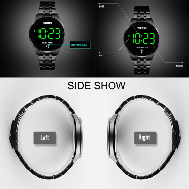 SKMEI 1579 Simple Touch Screen LED Luminous Stainless Steel Electronic Watch, Color: Silver - Alloy Watches by SKMEI | Online Shopping South Africa | PMC Jewellery | Buy Now Pay Later Mobicred