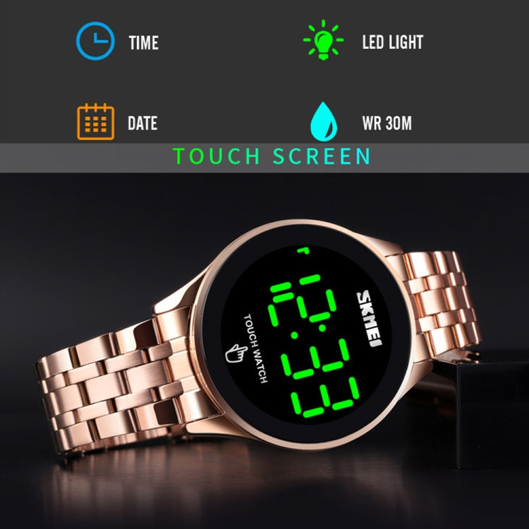 SKMEI 1579 Simple Touch Screen LED Luminous Stainless Steel Electronic Watch, Color: Silver - Alloy Watches by SKMEI | Online Shopping South Africa | PMC Jewellery | Buy Now Pay Later Mobicred