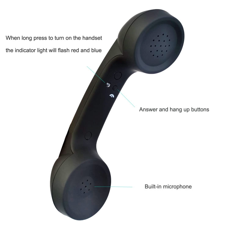 Bluetooth Wireless Connection Retro Microphone External Mobile Phone Handset(Black) - Bluetooth Earphone by PMC TechLife | Online Shopping South Africa | PMC TechLife