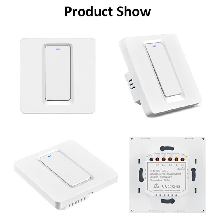 Tuya ZigBee Smart Single-fire Zero-fire Sharing Switch Phone Control Voice Panel EU Plug, Spec: 2 Buttons - Smart Switch by PMC TechLife | Online Shopping South Africa | PMC TechLife