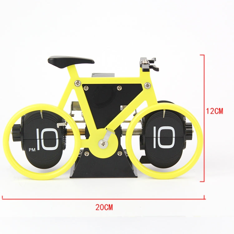 HY-F087 Retro Bicycle Shape Automatic Flip Home Decorative Turning Clock(White) - Novelty Clock by PMC TechLife | Online Shopping South Africa | PMC TechLife