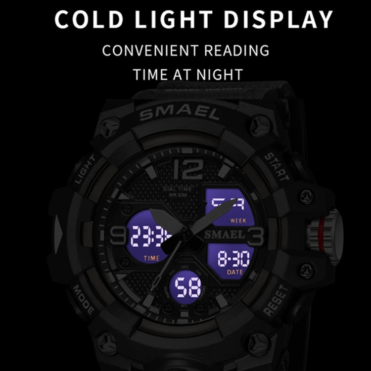 SMAEL 8008 Outdoor Sports Multifunctional Waterproof Luminous Men Watch(Black Gold) - LED Digital Watches by SMAEL | Online Shopping South Africa | PMC Jewellery | Buy Now Pay Later Mobicred