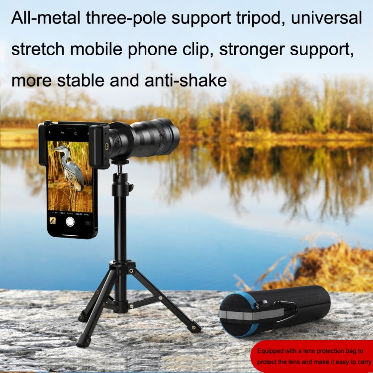 Apexel APL-36XJJ020 36X HD Telescope Universal Telephoto Phone Lens + Clip + Tripod Set - Macro & Wide-angle by APEXEL | Online Shopping South Africa | PMC Jewellery | Buy Now Pay Later Mobicred