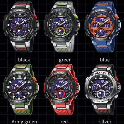 SMAEL 8069 Outdoor Multifunctional Waterproof Sports Alloy Luminous Watch(Blue) - LED Digital Watches by SMAEL | Online Shopping South Africa | PMC Jewellery | Buy Now Pay Later Mobicred