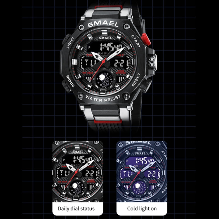 SMAEL 8069 Outdoor Multifunctional Waterproof Sports Alloy Luminous Watch(Gray) - LED Digital Watches by SMAEL | Online Shopping South Africa | PMC Jewellery | Buy Now Pay Later Mobicred