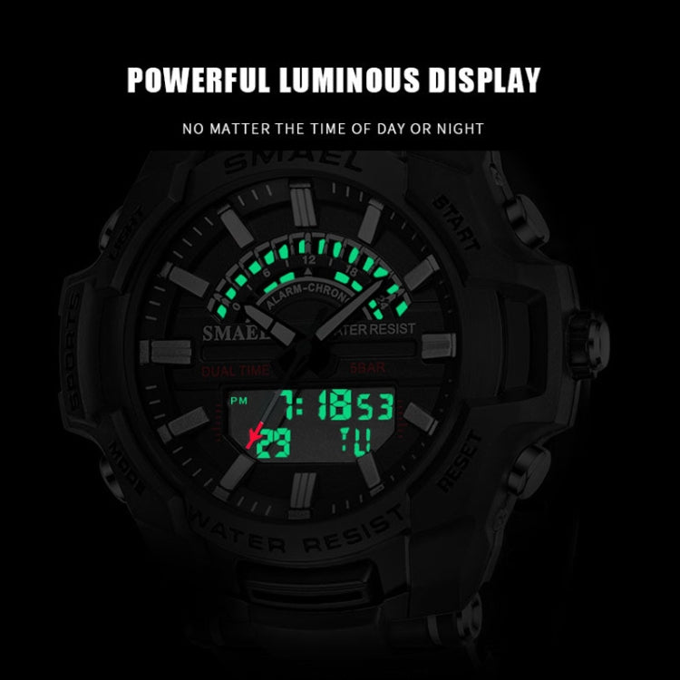 SMAEL 8028 Sports Waterproof Men Watch Outdoor Mountaineering Wear-resistant Wrist Watch(Black Gold) - LED Digital Watches by SMAEL | Online Shopping South Africa | PMC Jewellery | Buy Now Pay Later Mobicred