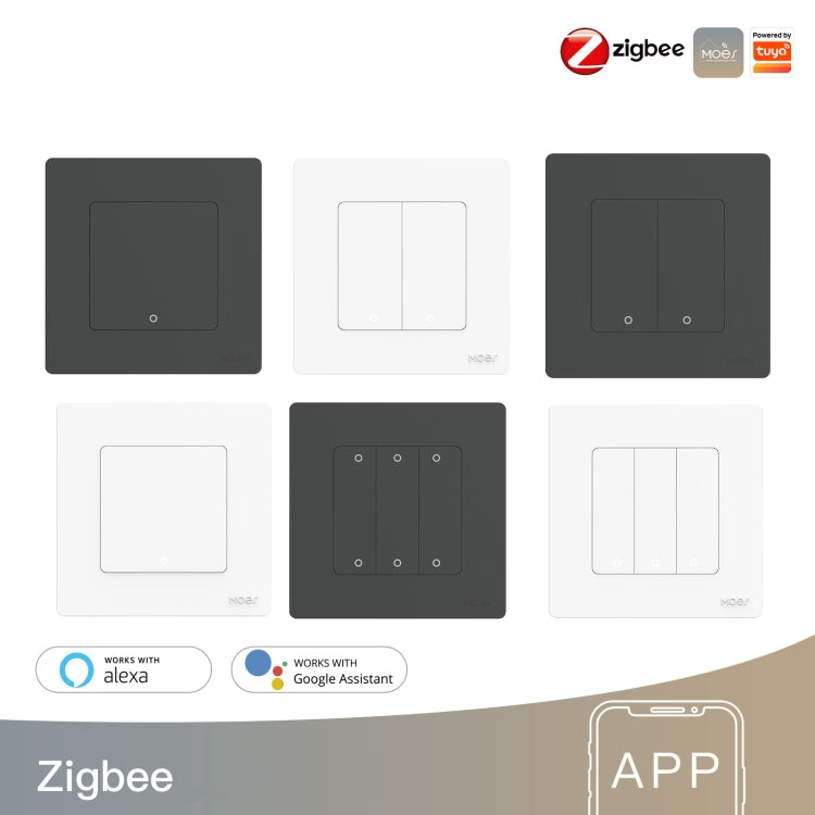 Tuya ZigBee Smart Single-fire Zero-fire Sharing Timing Voice Wall Switch EU Plug, Style: 3  Ways (White) - Smart Switch by PMC TechLife | Online Shopping South Africa | PMC TechLife