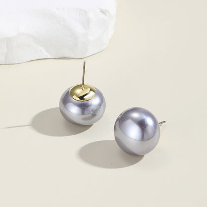 E2208-3 Gray Pearl Stud Earrings Jewelry - Clothing & Beauty by PMC Jewellery | Online Shopping South Africa | PMC Jewellery