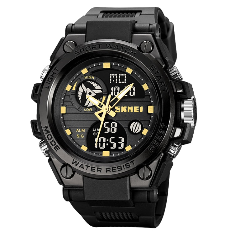 SKMEI 2031 Multifunctional Outdoor Waterproof Chronograph Men Sports Watch(Black Gold) - Silicone Strap Watches by SKMEI | Online Shopping South Africa | PMC Jewellery | Buy Now Pay Later Mobicred