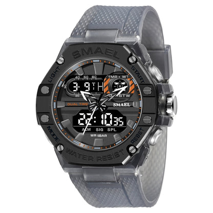 SMAEL 8066 Outdoor Electronic Sports Watch Alloy Colorful Multifunctional Men Watch(Gray) - Sport Watches by SMAEL | Online Shopping South Africa | PMC Jewellery | Buy Now Pay Later Mobicred