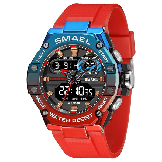 SMAEL 8066 Outdoor Electronic Sports Watch Alloy Colorful Multifunctional Men Watch(Red) - Sport Watches by SMAEL | Online Shopping South Africa | PMC Jewellery | Buy Now Pay Later Mobicred