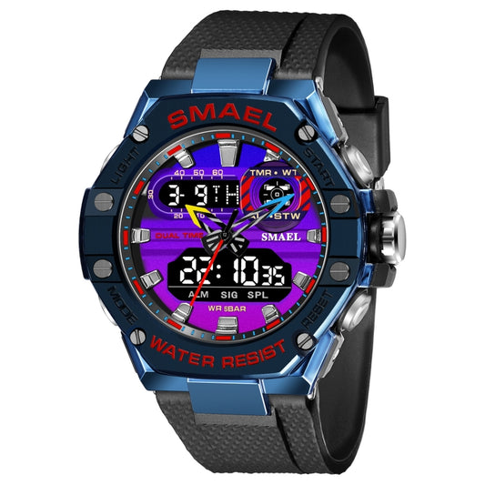 SMAEL 8066 Outdoor Electronic Sports Watch Alloy Colorful Multifunctional Men Watch(Steel Blue) - Sport Watches by SMAEL | Online Shopping South Africa | PMC Jewellery | Buy Now Pay Later Mobicred