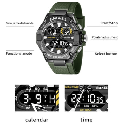 SMAEL 8066 Outdoor Electronic Sports Watch Alloy Colorful Multifunctional Men Watch(Silver) - Sport Watches by SMAEL | Online Shopping South Africa | PMC Jewellery | Buy Now Pay Later Mobicred