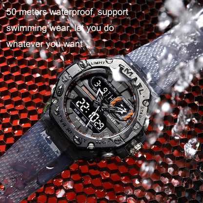 SMAEL 8066 Outdoor Electronic Sports Watch Alloy Colorful Multifunctional Men Watch(Silver) - Sport Watches by SMAEL | Online Shopping South Africa | PMC Jewellery | Buy Now Pay Later Mobicred