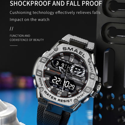 SMAEL 8066 Outdoor Electronic Sports Watch Alloy Colorful Multifunctional Men Watch(Silver) - Sport Watches by SMAEL | Online Shopping South Africa | PMC Jewellery | Buy Now Pay Later Mobicred