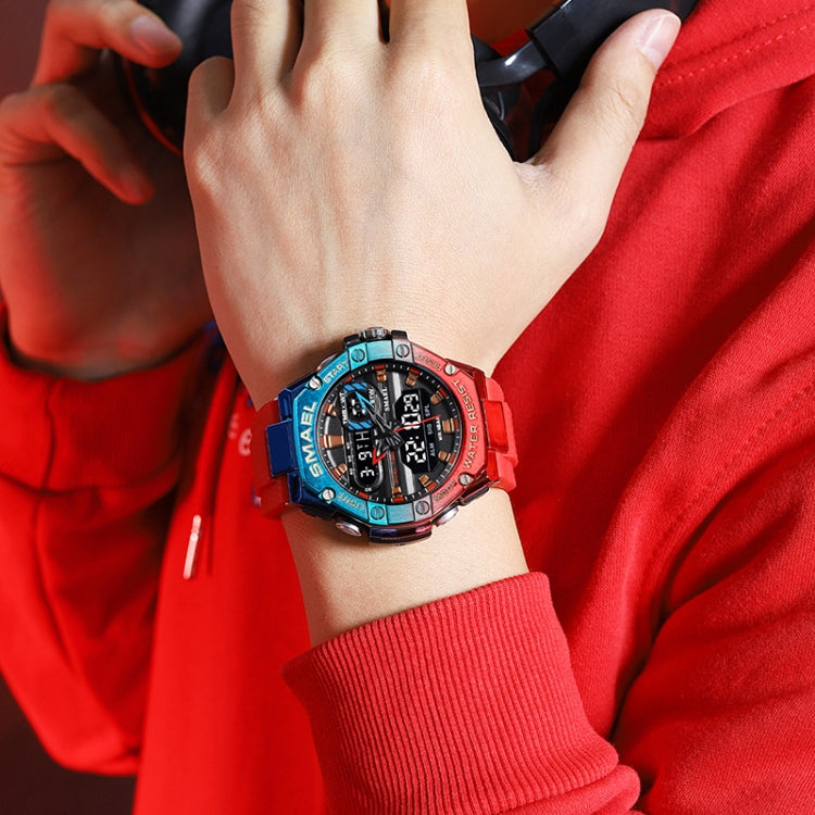 SMAEL 8066 Outdoor Electronic Sports Watch Alloy Colorful Multifunctional Men Watch(Red) - Sport Watches by SMAEL | Online Shopping South Africa | PMC Jewellery | Buy Now Pay Later Mobicred