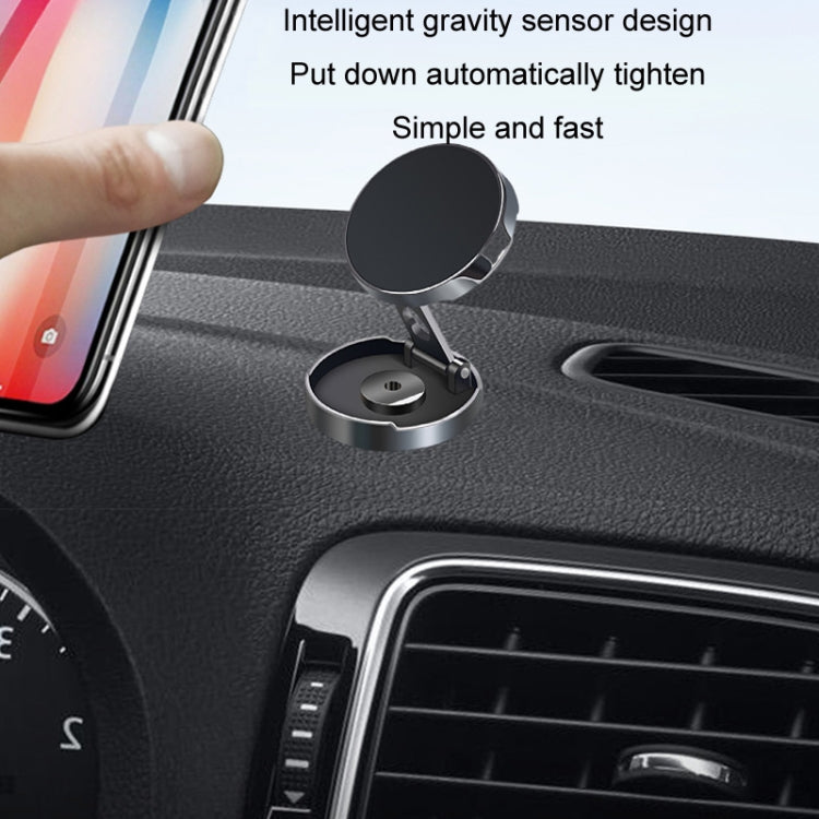 Multi-Angle Positioning Car Folding Circular Car Magnetic Suction Bracket(Silver) - Car Holders by PMC Jewellery | Online Shopping South Africa | PMC Jewellery