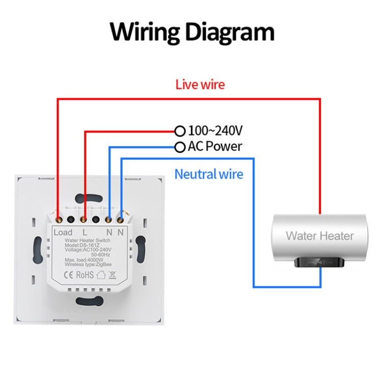 WIFI 20A Water Heater Switch Black High Power Time Voice Control EU Plug - Smart Switch by PMC Jewellery | Online Shopping South Africa | PMC Jewellery