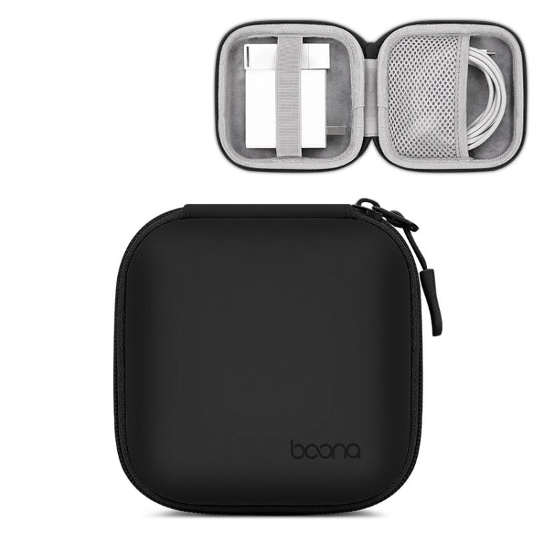 Baona BN-F017 Leather Digital Headphone Cable U Disk Storage Bag, Specification: Large Square Black - free shipping - PMC TechLife - Order now!