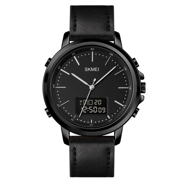 SKMEI 1652 Dual Movement Sports Leather Alloy Male Watch, Color: Black Shell Black Machine - LED Digital Watches by SKMEI | Online Shopping South Africa | PMC Jewellery | Buy Now Pay Later Mobicred