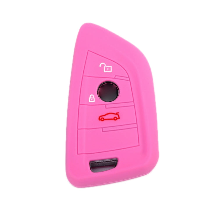 For BMW 1 Series X4/X2/XM5 2pcs Soft Silicone Remote Key Cover(Pink) - Car Key Cases by PMC TechLife | Online Shopping South Africa | PMC TechLife