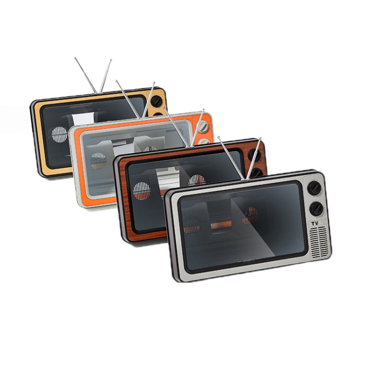Retro TV Mobile Phone Screen Video Amplifier Mobile Phone Holder(Brown Wood) - Screen Magnifier by PMC TechLife | Online Shopping South Africa | PMC TechLife