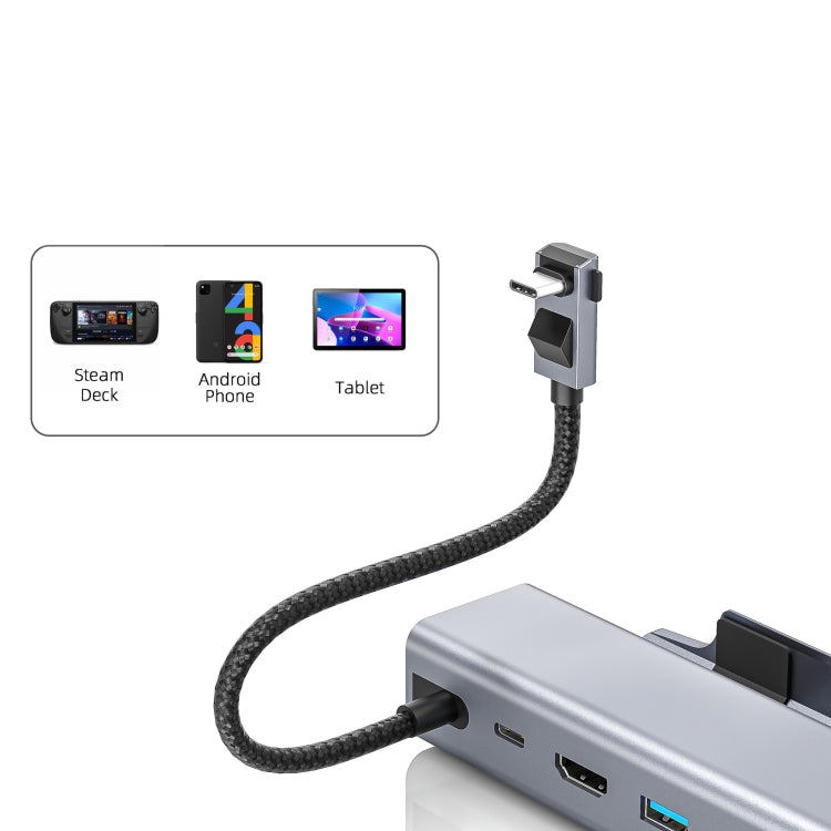 For Steam Deck HDMI+RJ45+2 USB 3.0 +USB-C/Type-C 3.0+USB-C PD 100W  6-In-1 Base Docking Station Bracket - Other Accessories by PMC Jewellery | Online Shopping South Africa | PMC Jewellery | Buy Now Pay Later Mobicred