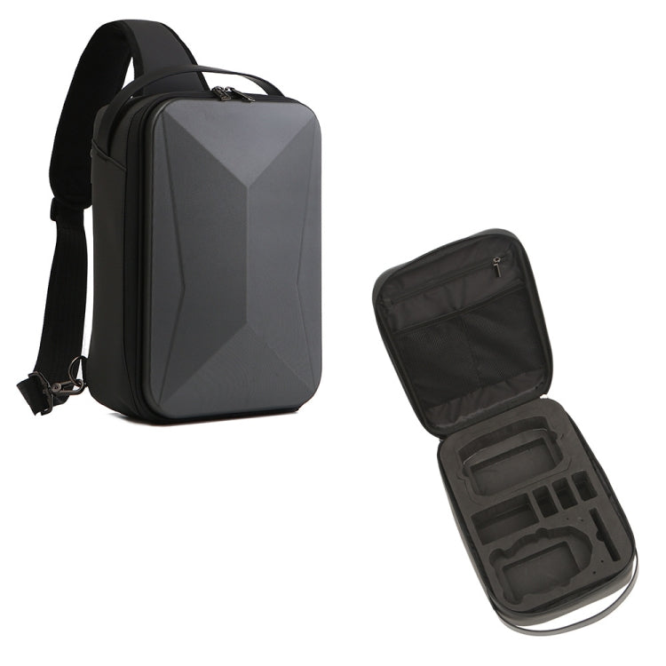 For DJI Mini 3 / Mini 3 Pro Hard Shell Storage Bag Box Chest Bag Shoulder Bag Messenger Bag(Dark Gray) - Backpacks & Bags by PMC TechLife | Online Shopping South Africa | PMC TechLife