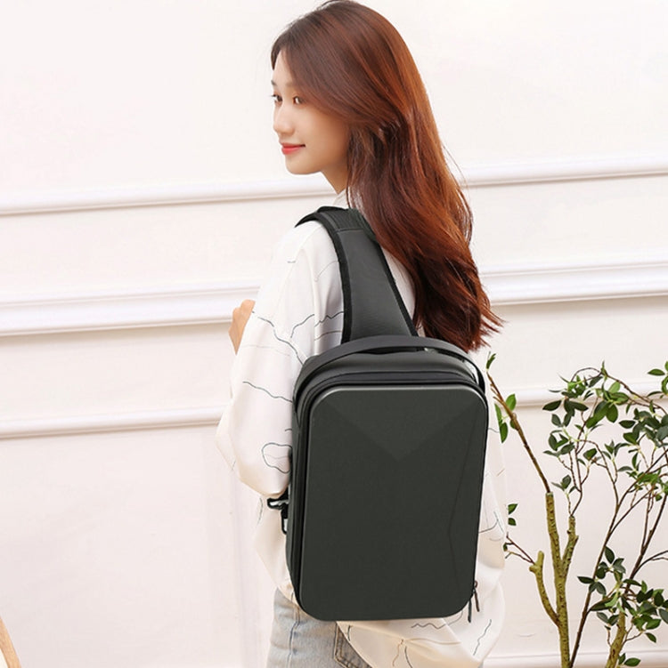 For DJI Mini 3 / Mini 3 Pro Hard Shell Storage Bag Box Chest Bag Shoulder Bag Messenger Bag(Dark Gray) - Backpacks & Bags by PMC TechLife | Online Shopping South Africa | PMC TechLife