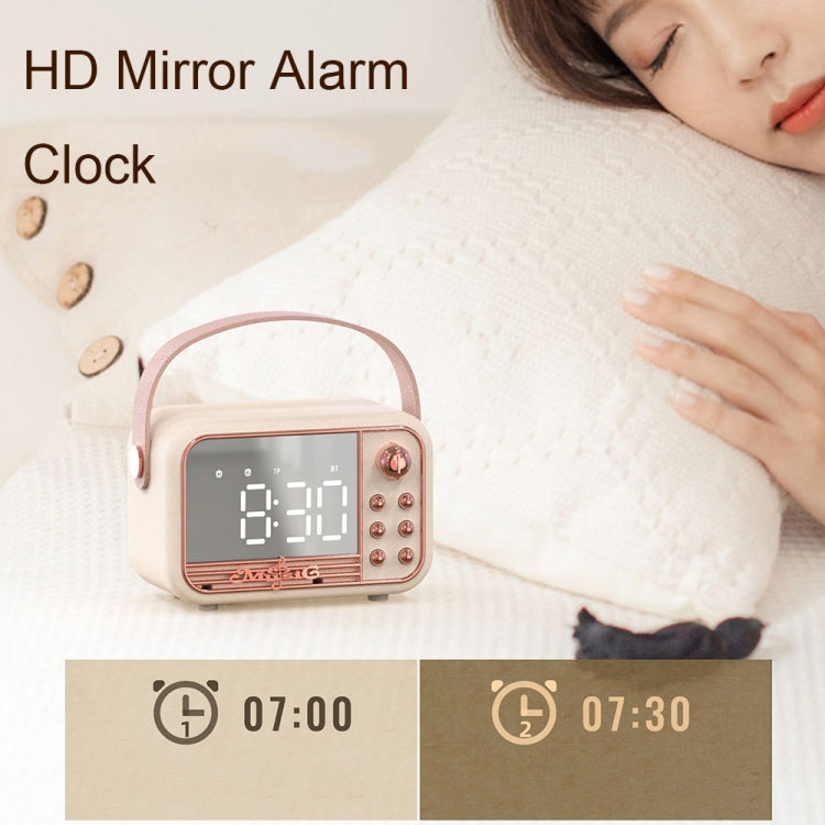 S11 Handheld Retro Alarm Clock Bluetooth Speaker Desktop Portable Clock(Beige) - Desktop Speaker by PMC TechLife | Online Shopping South Africa | PMC TechLife