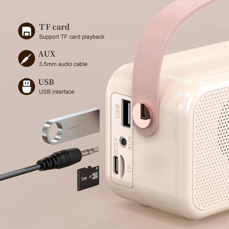 S11 Handheld Retro Alarm Clock Bluetooth Speaker Desktop Portable Clock(Beige) - Desktop Speaker by PMC TechLife | Online Shopping South Africa | PMC TechLife