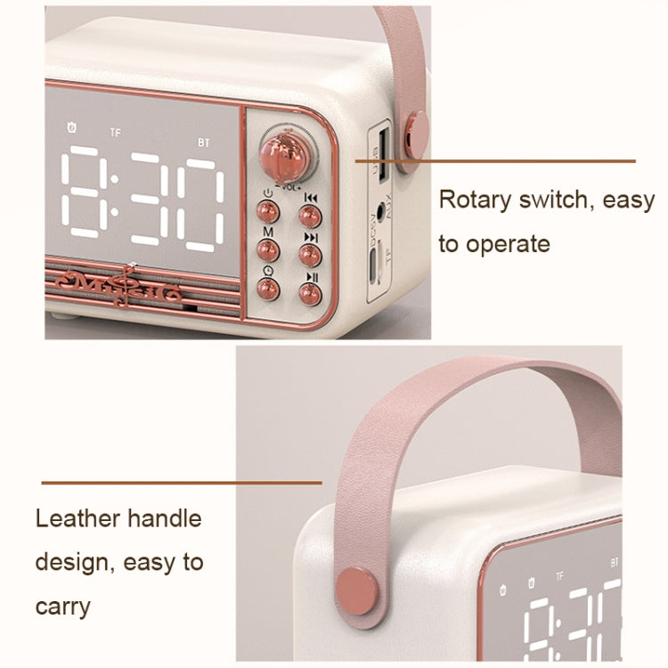 S11 Handheld Retro Alarm Clock Bluetooth Speaker Desktop Portable Clock(Beige) - Desktop Speaker by PMC TechLife | Online Shopping South Africa | PMC TechLife