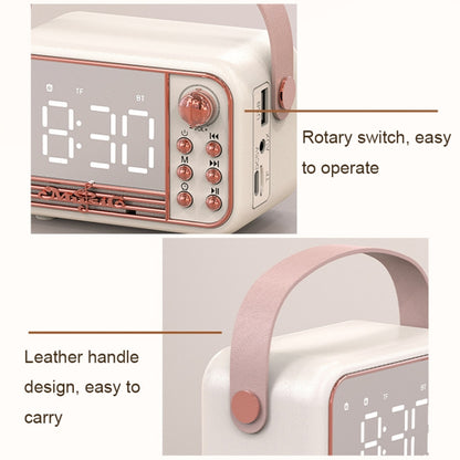 S11 Handheld Retro Alarm Clock Bluetooth Speaker Desktop Portable Clock(Beige) - Desktop Speaker by PMC Jewellery | Online Shopping South Africa | PMC Jewellery