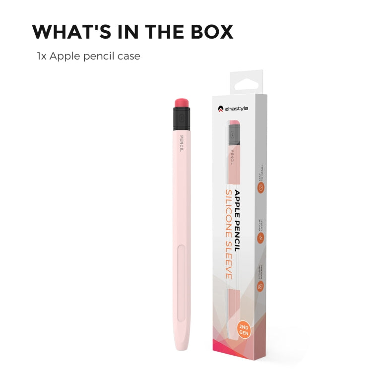 For Apple Pencil 2 AhaStyle PT180-2 Silicone Protective Case Anti-Slip And Anti-Drop Capacitive Pen Case(Pink) - Pencil Accessories by AhaStyle | Online Shopping South Africa | PMC Jewellery