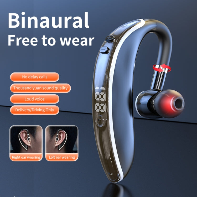 GL20 Digital Single-ear Rotating Universal Bluetooth Earphone(Black White) - Bluetooth Earphone by PMC Jewellery | Online Shopping South Africa | PMC Jewellery