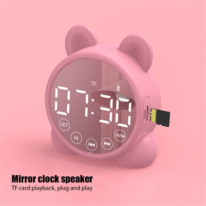 P1 Mini Card Mirror Clock Wireless Bluetooth Speaker with FM Radio(White) - Mini Speaker by PMC Jewellery | Online Shopping South Africa | PMC Jewellery