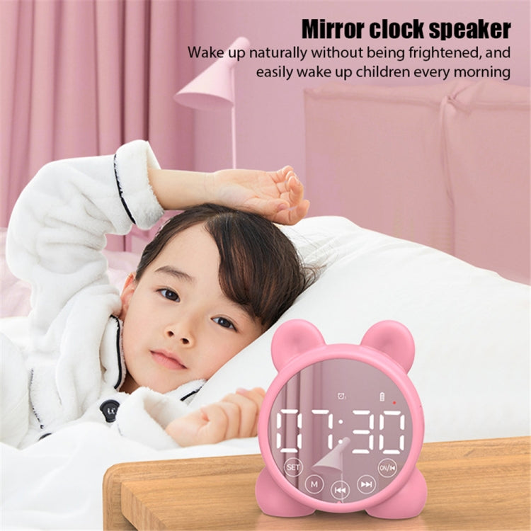 P1 Mini Card Mirror Clock Wireless Bluetooth Speaker with FM Radio(White) - Mini Speaker by PMC Jewellery | Online Shopping South Africa | PMC Jewellery