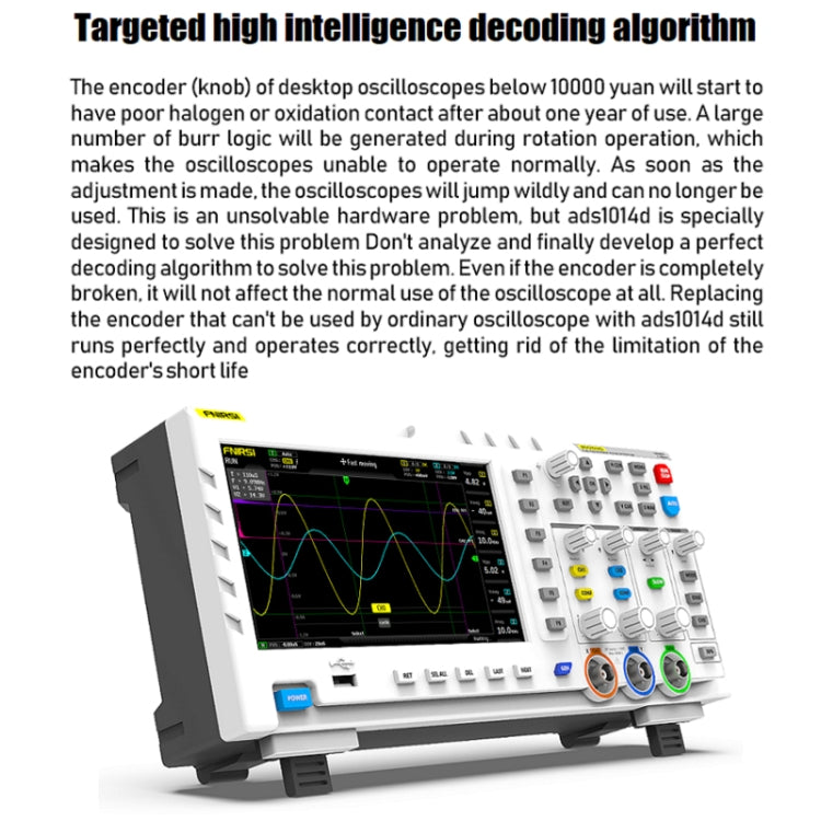 FNIRSI 1014D 2 in 1 Dual-channel 100M Bandwidth Digital Oscilloscope 1GS Sampling Signal Generator, US Plug - Digital Multimeter by FNIRSI | Online Shopping South Africa | PMC Jewellery | Buy Now Pay Later Mobicred