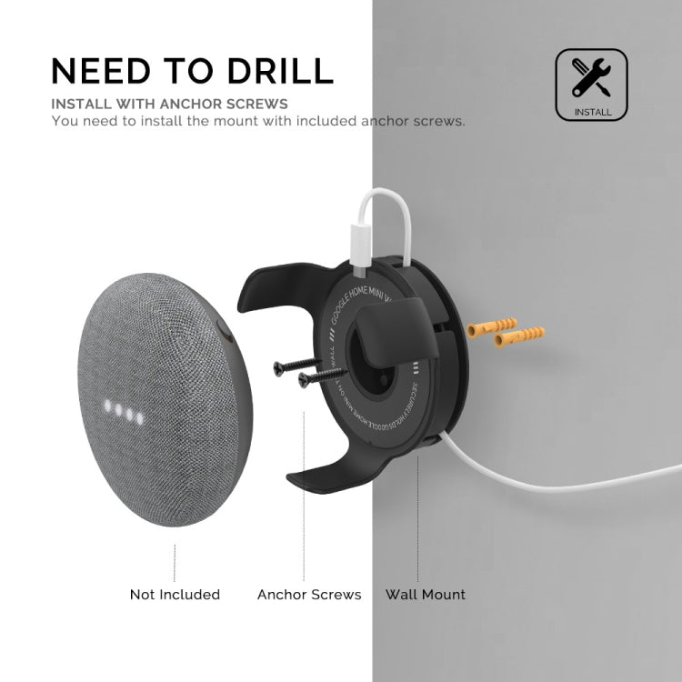 For Google Home Mini AhaStyle PT62 Wall Bracket Smart Speaker Bracket White - free shipping - PMC TechLife - Order now!