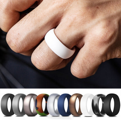 SiR013 8.7mm Curved Outdoor Sports Silicone Ring, Size: No.10(Dark Blue) - Rings by PMC Jewellery | Online Shopping South Africa | PMC Jewellery