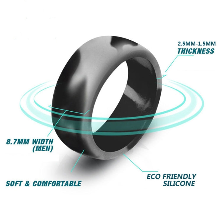 SiR013 8.7mm Curved Outdoor Sports Silicone Ring, Size: No.12(Black) - Rings by PMC Jewellery | Online Shopping South Africa | PMC Jewellery