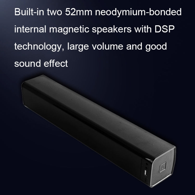 BT809S Desktop Long Gaming Bluetooth Speaker Computer USB Plug-in Intelligent Ambient Light Audio(Black) - Desktop Speaker by PMC TechLife | Online Shopping South Africa | PMC TechLife