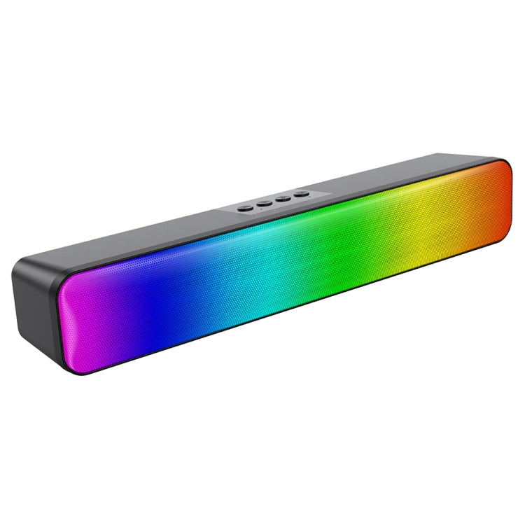 E-3562 Desktop Long Strip Multifunctional RGB Colorful Light Bluetooth Wireless Speaker(Black) - Desktop Speaker by PMC TechLife | Online Shopping South Africa | PMC TechLife