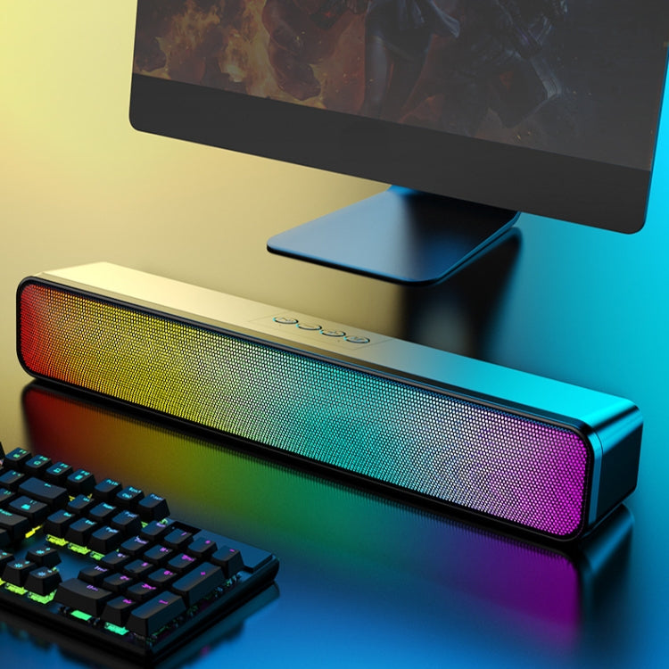 E-3562 Desktop Long Strip Multifunctional RGB Colorful Light Bluetooth Wireless Speaker(Black) - Desktop Speaker by PMC TechLife | Online Shopping South Africa | PMC TechLife