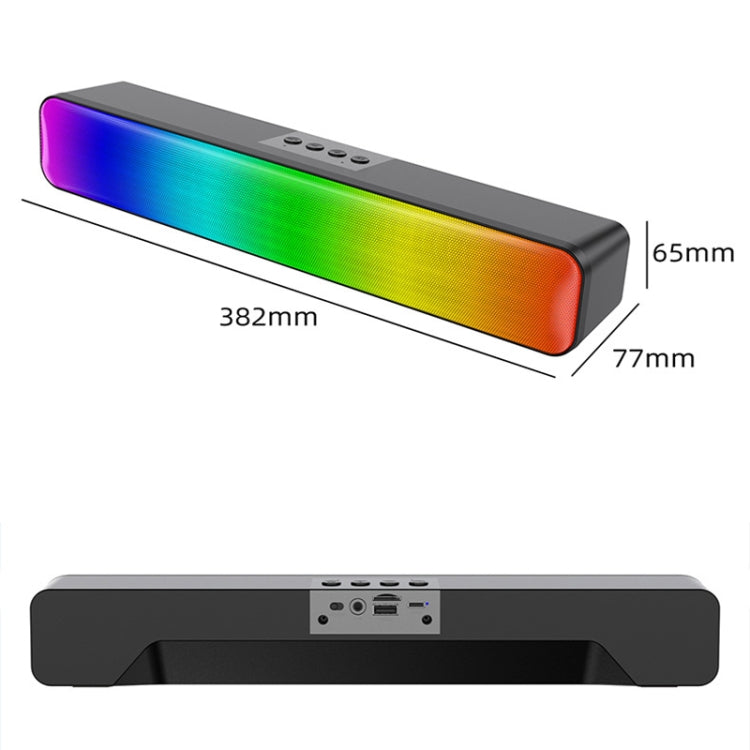 E-3562 Desktop Long Strip Multifunctional RGB Colorful Light Bluetooth Wireless Speaker(Black) - Desktop Speaker by PMC TechLife | Online Shopping South Africa | PMC TechLife