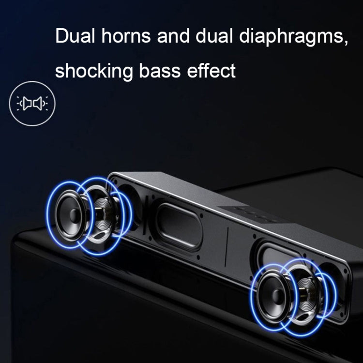 E-3562 Desktop Long Strip Multifunctional RGB Colorful Light Bluetooth Wireless Speaker(Black) - Desktop Speaker by PMC TechLife | Online Shopping South Africa | PMC TechLife