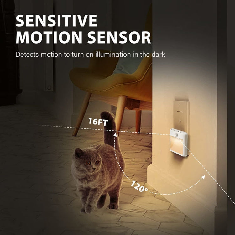 NL2101 Motion Sensor LED Night Light AC Plug Dimming Sleep Lights,Spec: Warm White EU Plug - Sensor LED Lights by PMC TechLife | Online Shopping South Africa | PMC TechLife | Buy Now Pay Later Mobicred