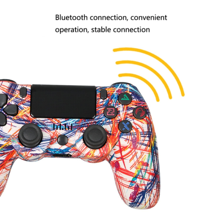For PS4 Wireless Bluetooth Game Controller With Light Strip Dual Vibration Game Handle(Star Red) - Gamepads by PMC TechLife | Online Shopping South Africa | PMC TechLife
