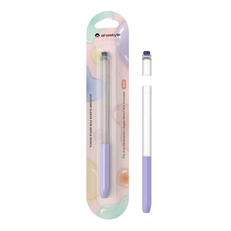 For Apple Pencil 2 AhaStyle PT-LC05 Jelly Style Translucent Silicone Protective Pen Case(Purple) - Pencil Accessories by AhaStyle | Online Shopping South Africa | PMC Jewellery | Buy Now Pay Later Mobicred